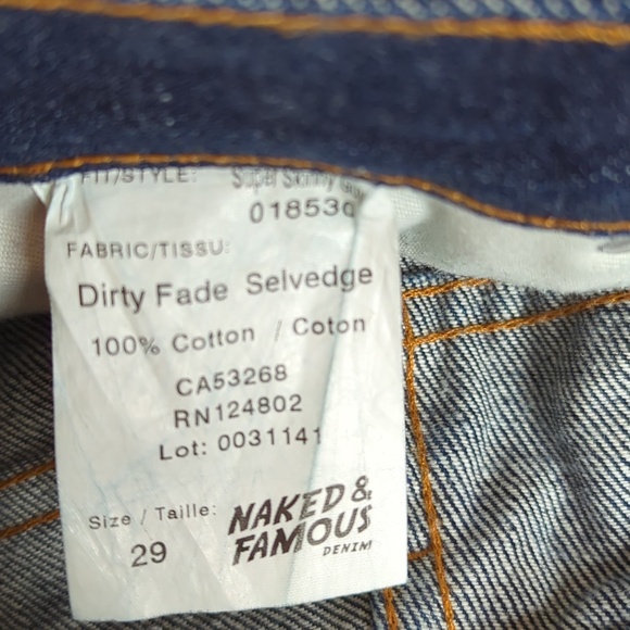 Naked & Famous Denim Men's Super Skinny Guy Jeans in Dirty Fade Selvedge - Picture 14 of 15